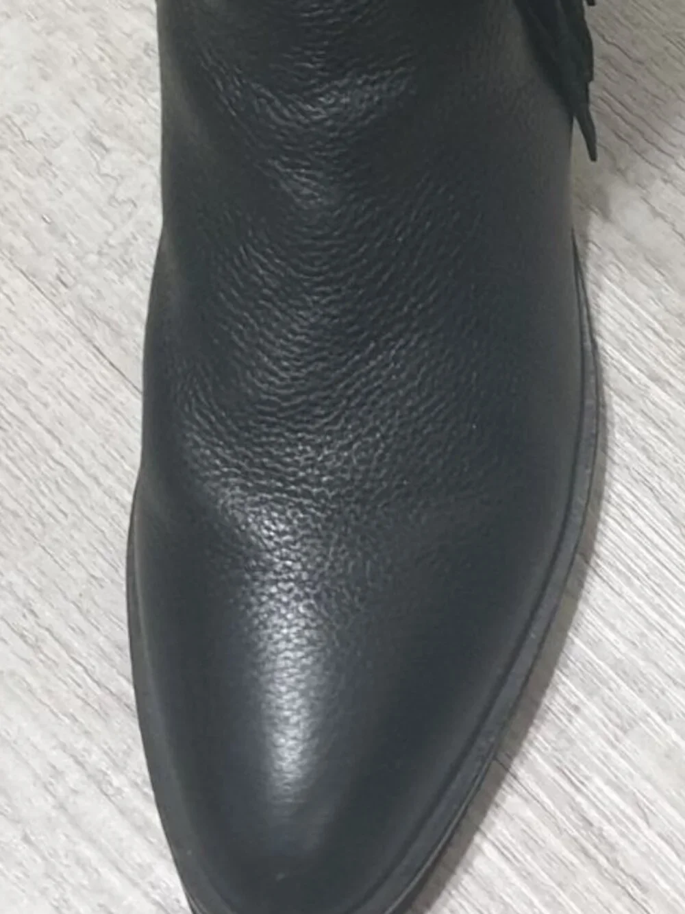 Fashion Women Black Fringe Boots Italian Leather Casual Everyday Boot Size 38